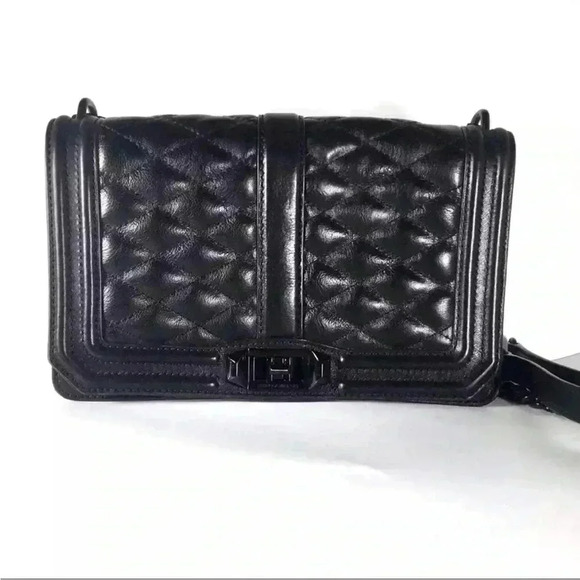 Rebecca Minkoff Black Quilted Leather Crossbody Bag - 9x7 Chain Strap - Picture 11 of 13